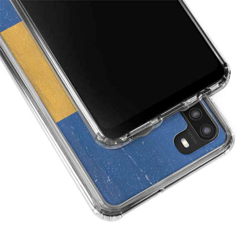 Barbados Flag Distressed Galaxy A21 Clear Case